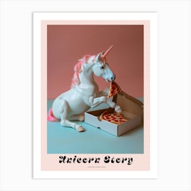 Toy Unicorn Eating A Pizza Slice 1 Poster Art Print