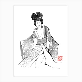 Dancing Geisha Art Print