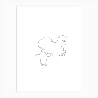 Penguin Couple Art Print