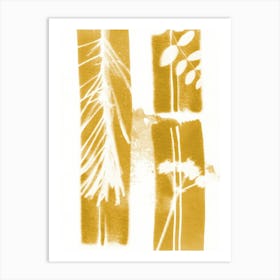 Ochre Minimal Nature Leaf Art Print