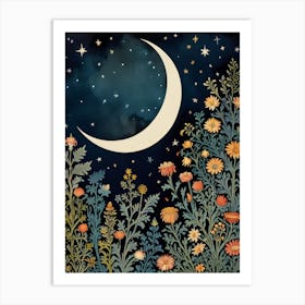 Nature And Moon Style William Morris 7 Art Print