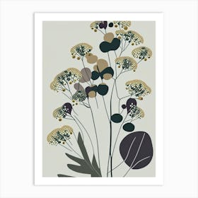 Meadow Rue Wildflower Modern Muted Colours 2 Art Print