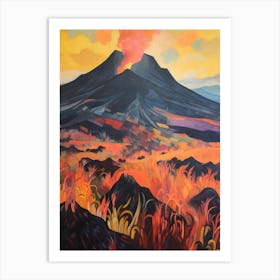 Mount Yasur Vanuatu 2 Mountain Painting Art Print