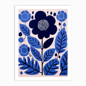 Blue Flower Illustration Everlasting Flower 1 Art Print