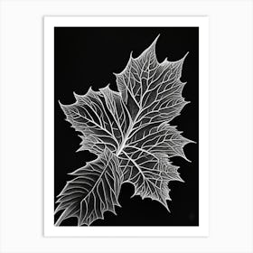 Sweet Gum Leaf Linocut 3 Art Print