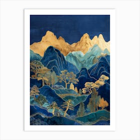 Chinese Mountain Landscape Art Print