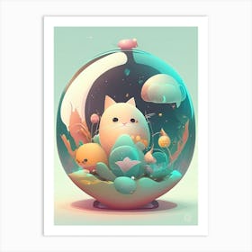 Ionosphere Kawaii Kids Space Art Print