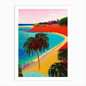 Long Bay Beach, Turks And Caicos Hockney Style Art Print