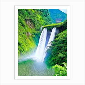 Shifen Waterfall, Taiwan Majestic, Beautiful & Classic (1) Art Print