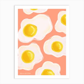 Fried Eggs Coral Art Print