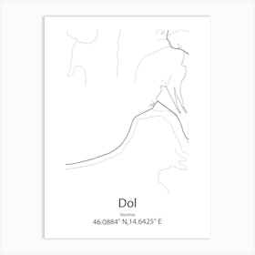 Dol,Slovenia Minimalist Map Art Print