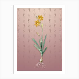 Vintage Coppertips Botanical on Dusty Pink Pattern n.2330 Art Print