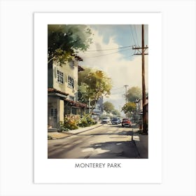 Monterey Park Watercolor 2travel Poster Art Print