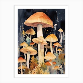 Mushroom Watercolour 5 Art Print