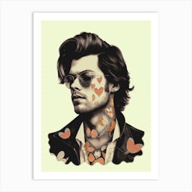 Harry Styles Heart Collage 1 Art Print