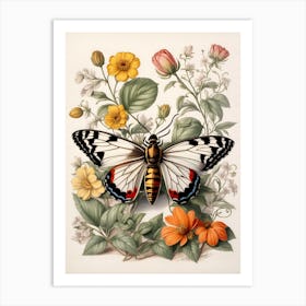 Butterfly On A Flower Art Print