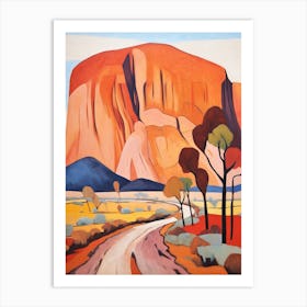 Uluru Ayers Rock Australia 2 Mountain Painting Art Print