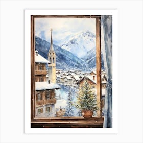 Winter Cityscape Hallstatt Austria 2 Art Print
