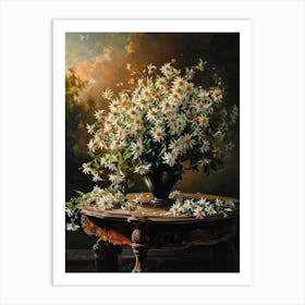 Baroque Floral Still Life Edelweiss 2 Art Print