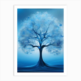 Blue Tree Canvas Art Art Print