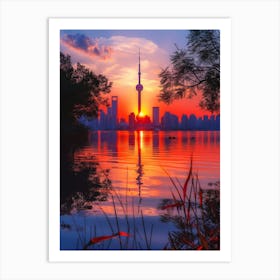 Sunset In Shanghai Art Print