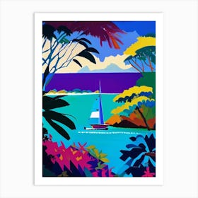 Moyo Island Indonesia Colourful Painting Tropical Destination Art Print