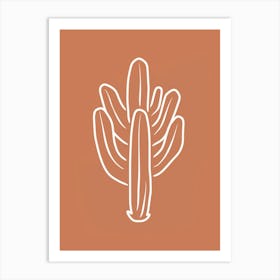 Cactus Line Drawing Cactus 5 Art Print