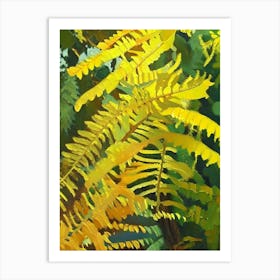 Golden Fern Cézanne Style Art Print