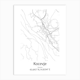 Kocevje,Slovenia Minimalist Map Art Print