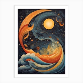 Moon And Stars 3 Art Print