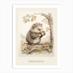 Beatrix Potter Inspired  Animal Watercolour Hedgehog 2 Art Print