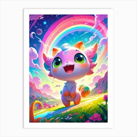 Rainbow Cat Art Print