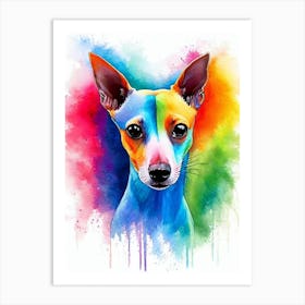 Italian Greyhound Rainbow Oil Painting Dog Art Print