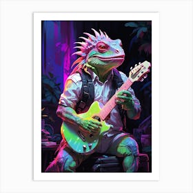 Lizard Playing Guitar 1 Art Print