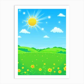 Illustration Of A Sunny Day Art Print