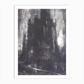 Charcoal Painting Cathedral Art Print