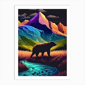 Bear In The Mountains 1 Art Print