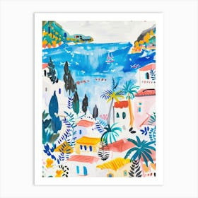 Travel Poster Happy Places Amalfi Coast 3 Art Print