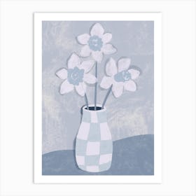 All Blue Daffodils In A Vase Art Print