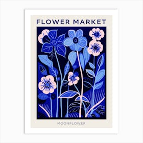 Blue Flower Market Poster Moonflower Market Poster 2 Art Print