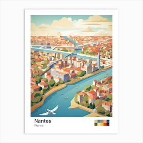 Nantes, France, Geometric Illustration 3 Poster Art Print