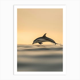 Dolphin Leaping At Sunset. Generated AI. Art Print Póster