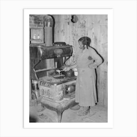 Southeast Missouri Farms, Woman Preparing Gravy In Corner Of Kitchen Sharecropper Cabin By Russell Lee Art Print
