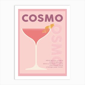 Pink Cosmo Cocktail Art Print