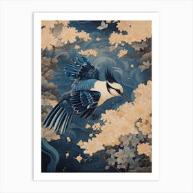 Blue Jay 1 Gold Detail Painting Art Print