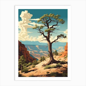  Retro Illustration Of A Joshua Tree In Grand Canyon 4 Art Print