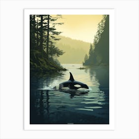 Orca Whale, Deep In Ocean Art Print