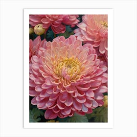 Pink Chrysanthemums Art Print