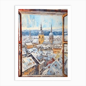 Winter Cityscape Salzburg Austria 3 Art Print