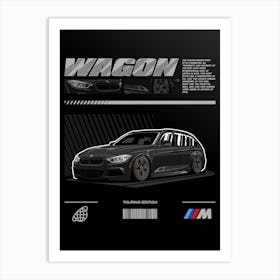 Bmw F31 Wagon Black Art Print